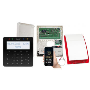 ZESTAW ALARMOWY SATEL INTEGRA 256 PLUS + INT-KSG2R-B + OPU-3P + AWT800 + 17Ah + INT-GSM LTE + SP-4001R